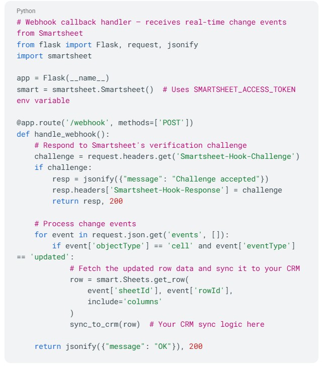 webhook code